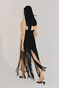 ZW COLLECTION FRINGED HALTER DRESS