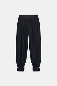 METALLIC THREAD BALLOON PANTS