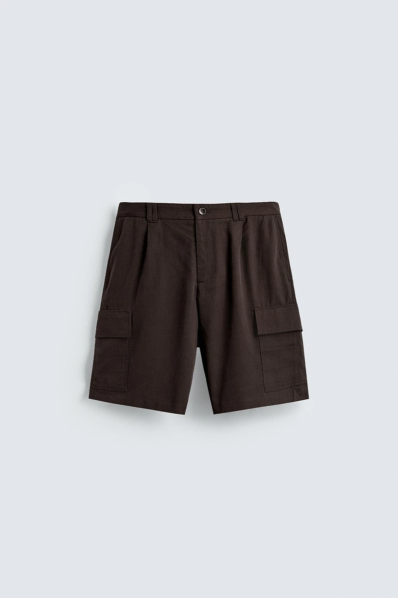 LYOCELL-COTTON CARGO SHORTS