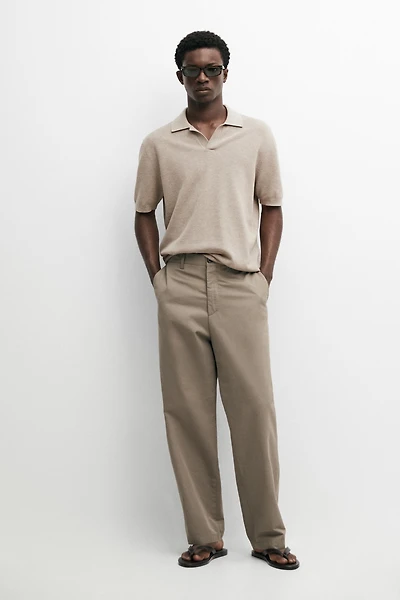 100% cotton knit polo sweater