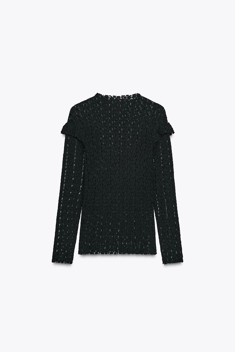RUFFLED LACE TOP