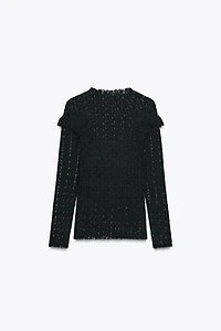 RUFFLED LACE TOP