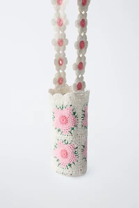 CROCHET FLOWER BOTTLE HOLDER