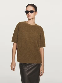Oversize alpaca and wool knit sweater