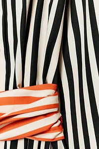 STRIPED SHIRT WITH CONTRASTING BELT
