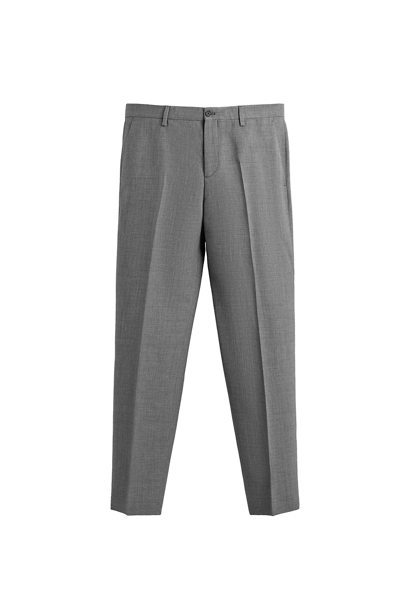 SLIM FIT STRUCTURED SUIT PANTS