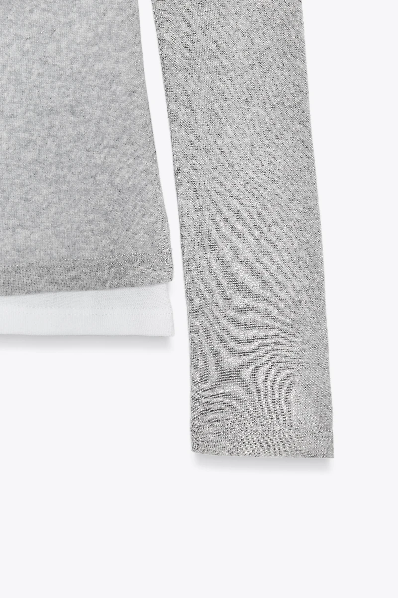 ASYMMETRIC LAYERED EFFECT T-SHIRT