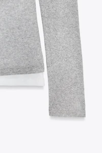 ASYMMETRIC LAYERED EFFECT T-SHIRT