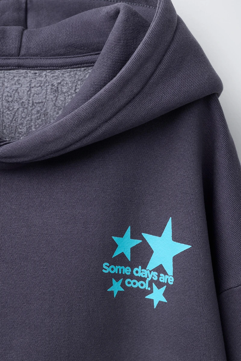 STAR PRINT HOODIE SWEATSHIRT