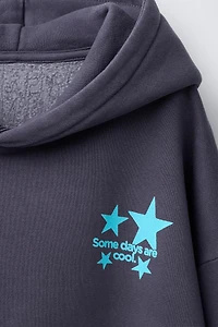 STAR PRINT HOODIE SWEATSHIRT