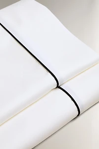 SATEEN FLAT SHEET WITH PIPING