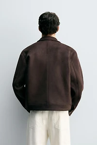REGULAR FIT FAUX SUEDE JACKET