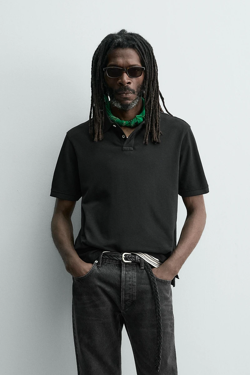 WASHED PIQUÉ POLO SHIRT AARON LEVINE X ZARA