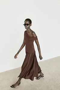 One-shoulder midi dress