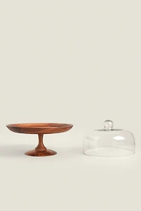 WOODEN CAKE DISH