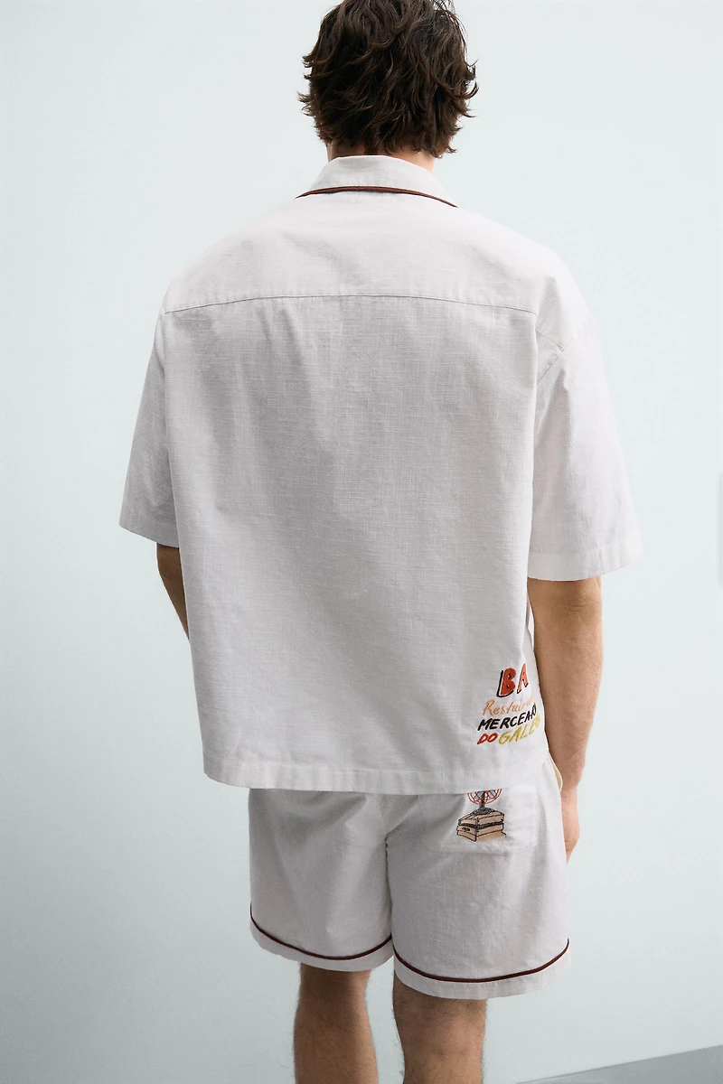 RELAXED FIT EMBROIDERED SHIRT