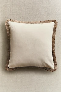 FRINGED JUTE THROW PILLOW COVER