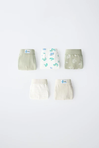 2-6 YEARS / FIVE-PACK OF DINOSAUR BOXERS