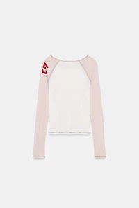 COMBINATION SEMI-SHEER T-SHIRT