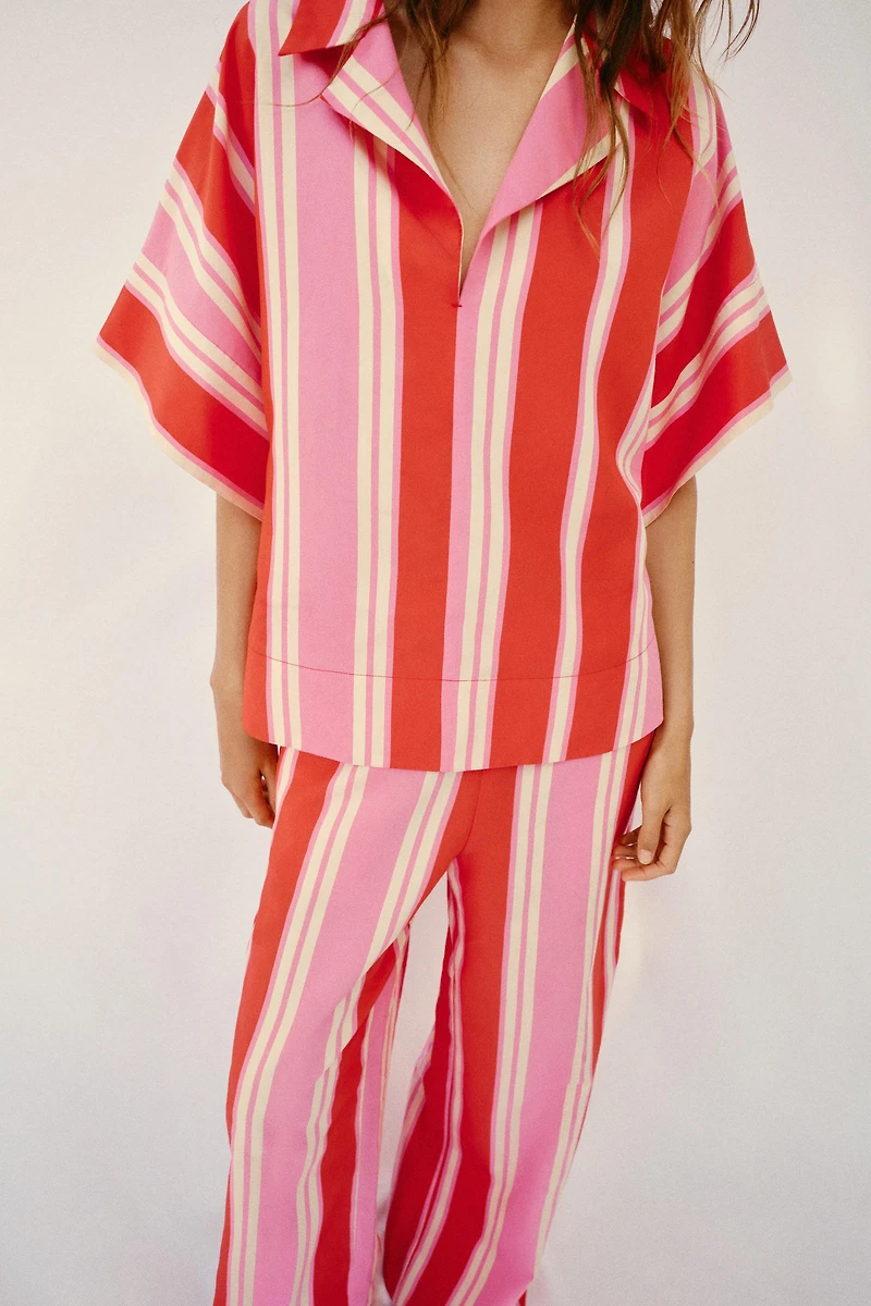 CHEMISE RAYÉE COL POLO