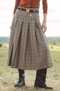PLAID BOX PLEAT SKIRT - LIMITED EDITION