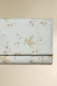 FLORAL BRANCH SATEEN FLAT SHEET (300 THREAD COUNT)