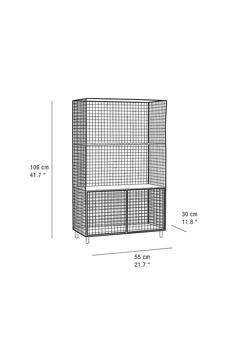 METAL BOOKCASE WITH DOORS