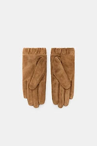 GANTS EN CUIR DE DAIM 100 % À PLIS