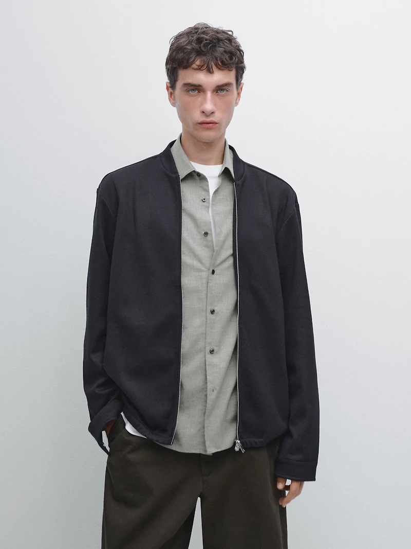 Zip-up bomber jacket