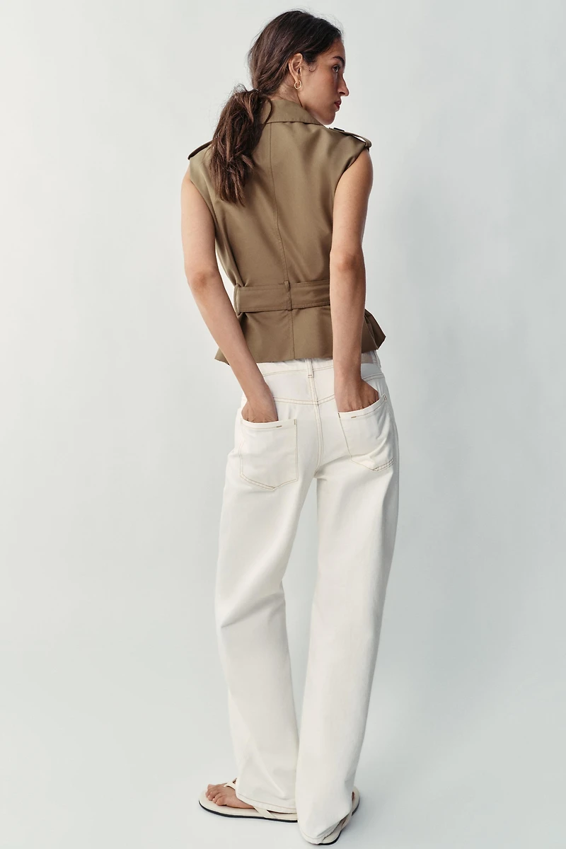 BELTED DOUBLE BREASTED VEST