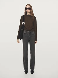 Pull à col montant en maille de laine mélangée