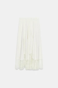VOLUMINOUS LACE MIDI SKIRT