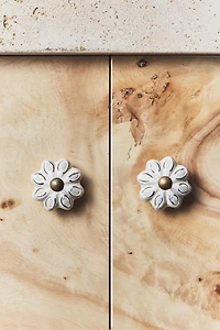 SET OF CERAMIC FLOWER KNOBS (SET OF 2