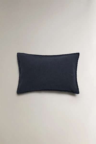 FADED LINEN THROW PILLOW COVER