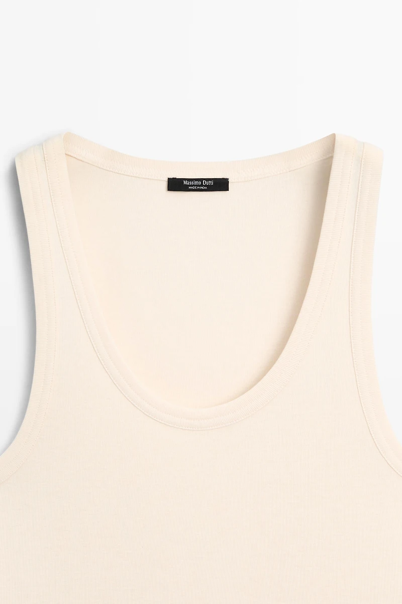 Sleeveless 100% cotton T-shirt
