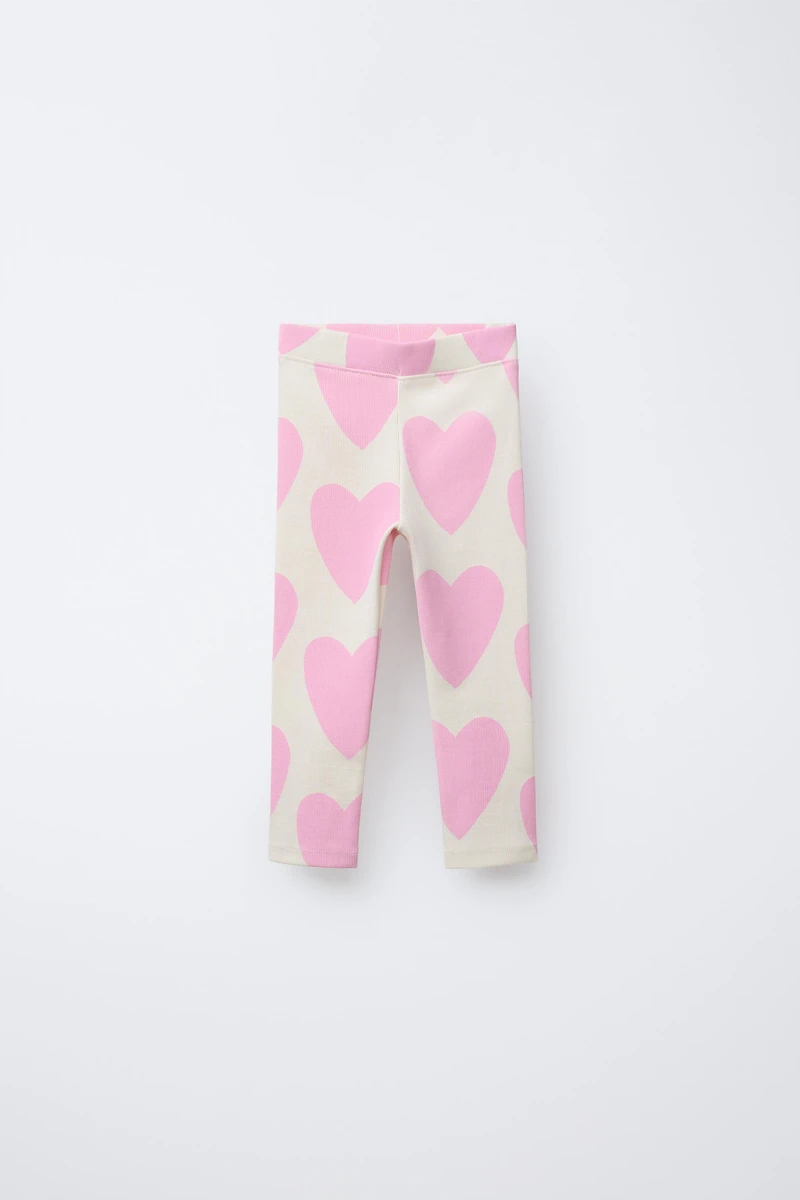 PRINTED RIBBED LEGGINGS