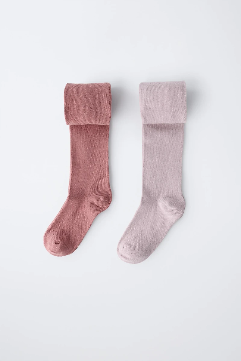 TWO-PACK OF PLAIN TIGHTS