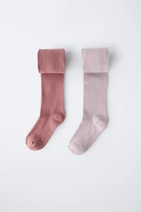 TWO-PACK OF PLAIN TIGHTS