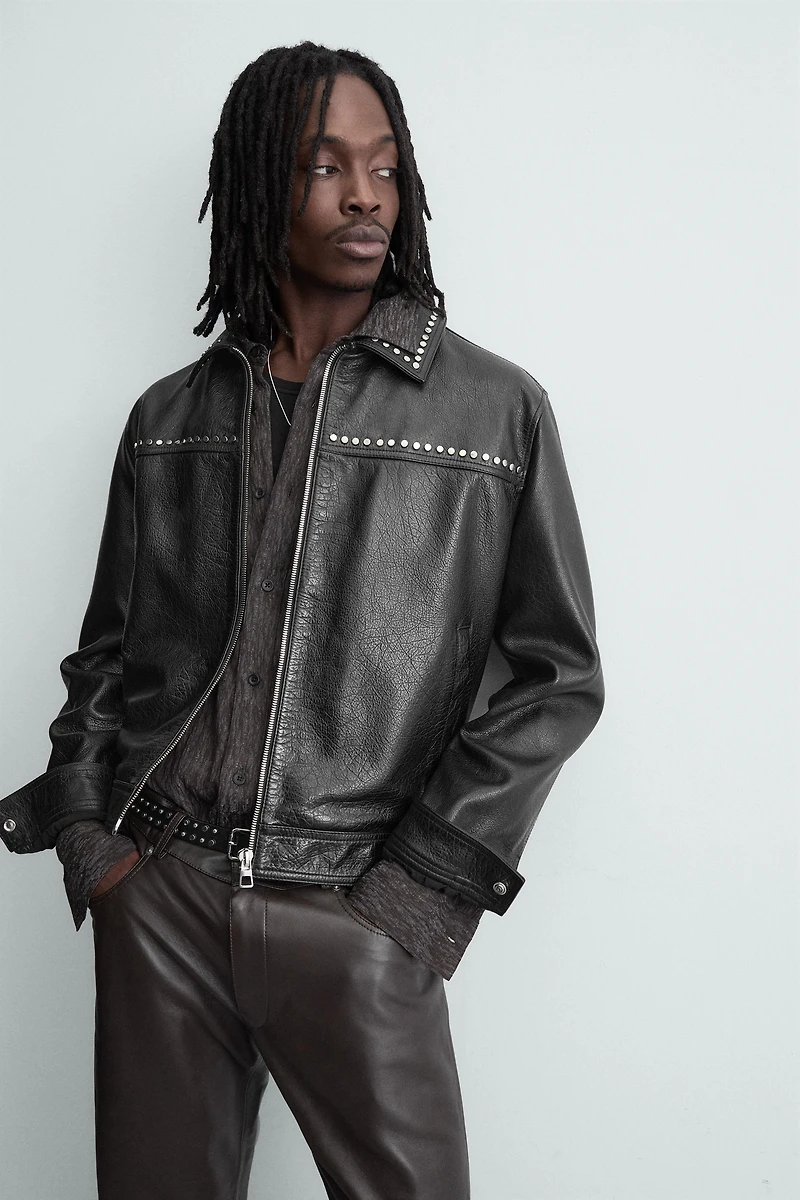 STUDDED LEATHER JACKET