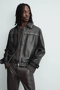 STUDDED LEATHER JACKET