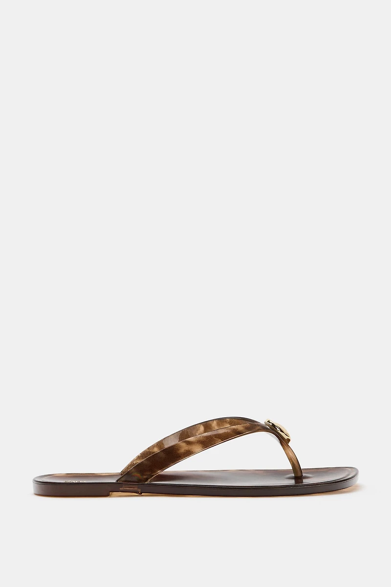 FLAT SANDALS WITH EMBELLISHMENT