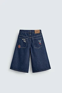 SHORT MIDI EN DENIM AVEC BRODERIES HARRY LAMBERT FOR ZARA X DISNEY