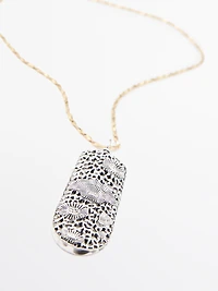 Collier pendentif pièce métallique sceau
