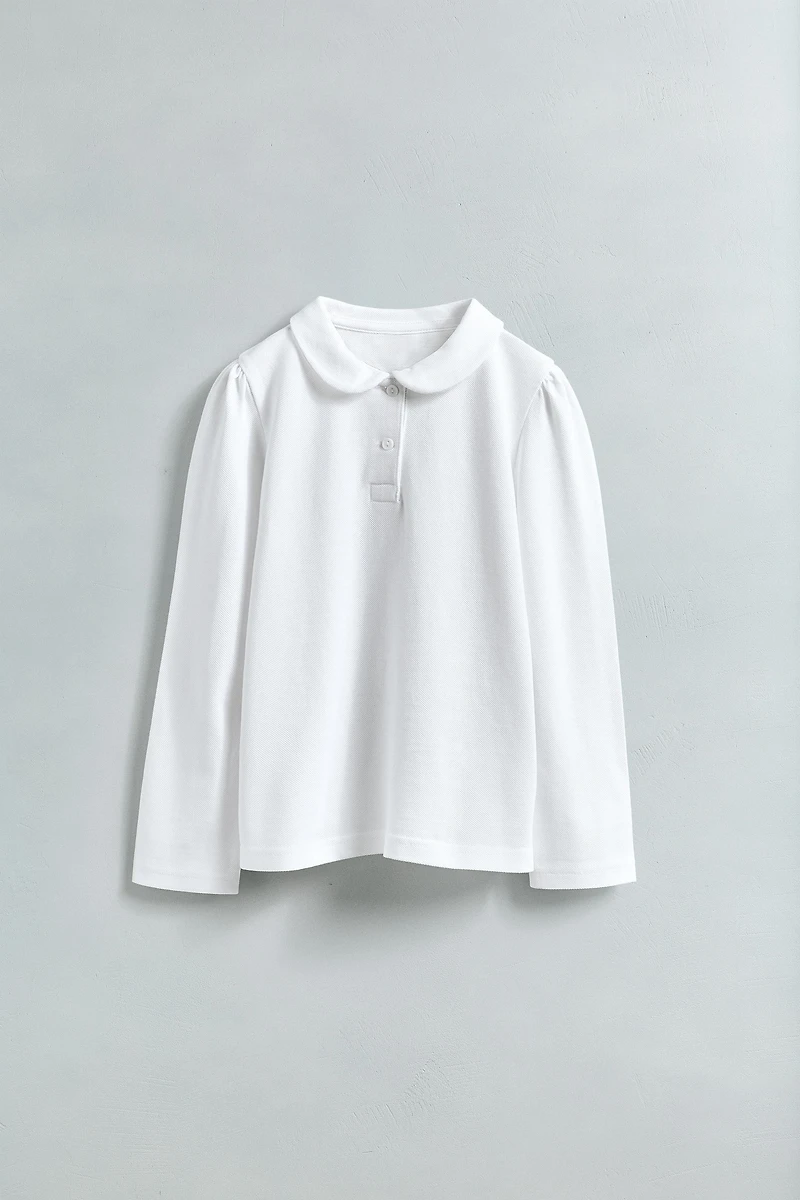 PIQUÉ PETER PAN COLLAR POLO SHIRT