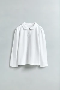 PIQUÉ PETER PAN COLLAR POLO SHIRT