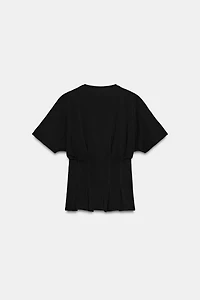 FITTED PLEATED T-SHIRT