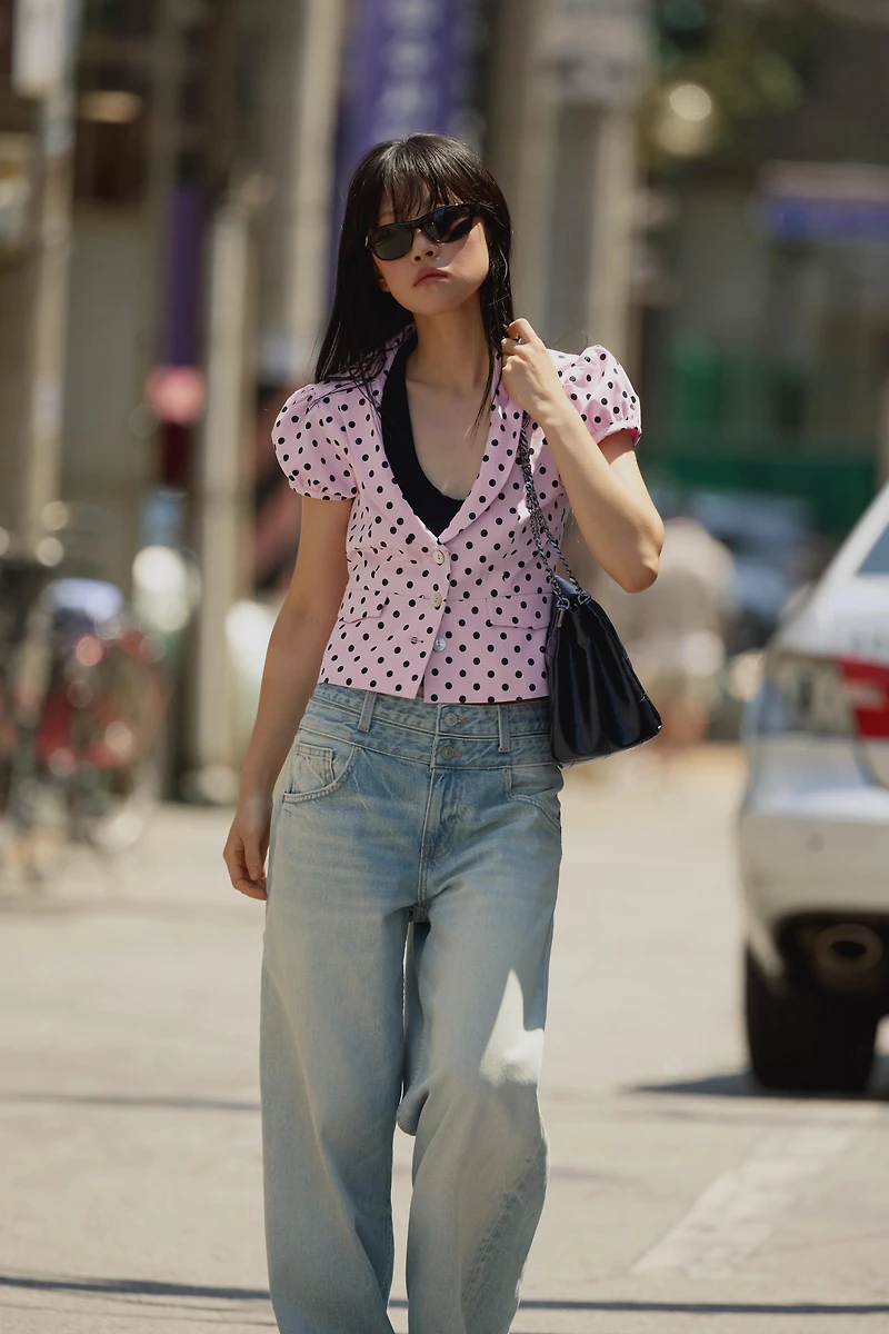 POLKA DOT CROPPED JACKET