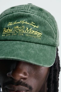 CONTRAST EMBROIDERED WASHED CAP