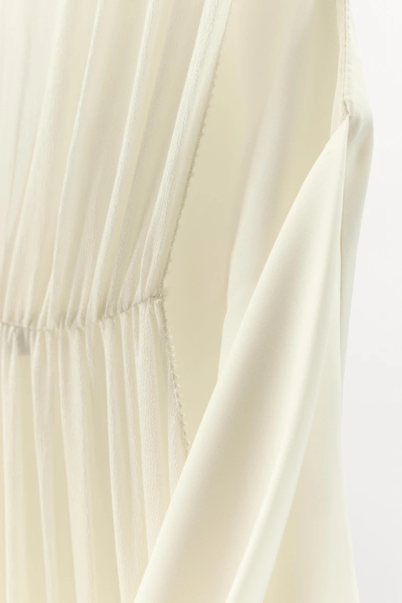 COMBINATION SATIN EFFECT LONG DRESS