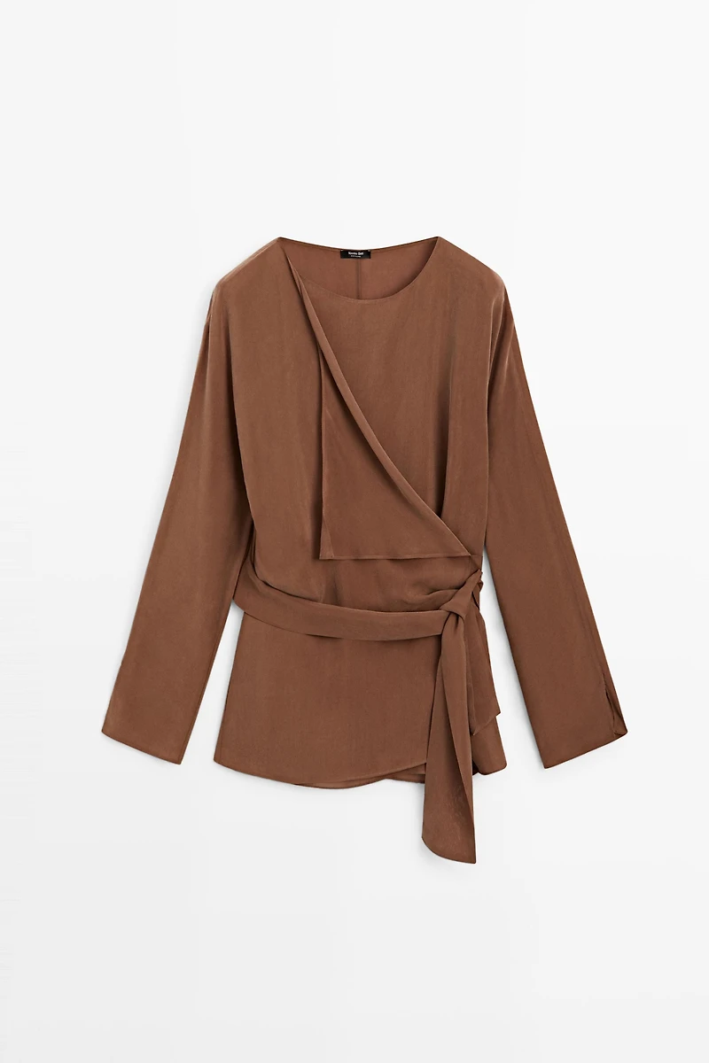 Kimono fluide avec nœud